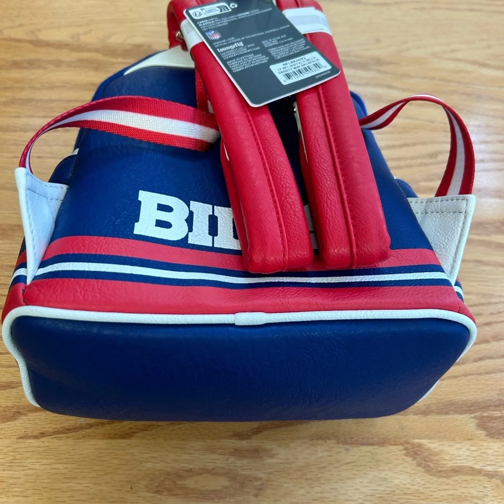 Loungefly Buffalo Bills Blue Red White Mini Backpack - Picture 5 of 6